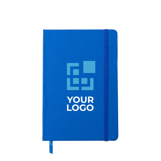 RPET Notitieboek | A5 | Strepen kleur blauw met jouw bedrukking