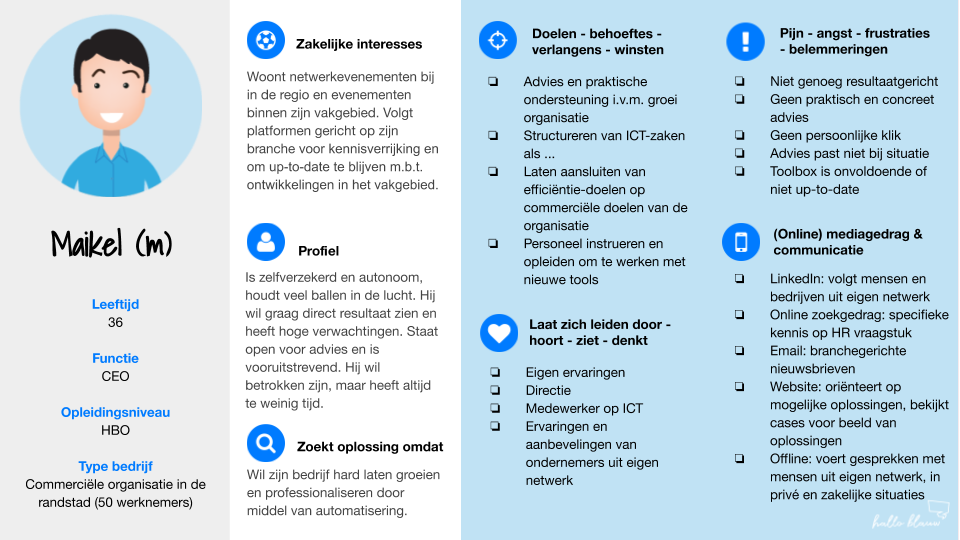 buyer persona voorbeeld