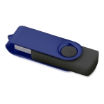 Goedkope bedrukte usb sticks met rubberen behuizing Colorclip kleur blauw