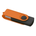 Goedkope bedrukte usb sticks met rubberen behuizing Colorclip kleur oranje