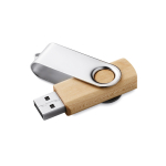 Licht of donker houten USB stick met draaibare clip Woodmate kleur licht hout