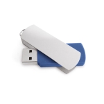 Rechthoekige aluminium draaibare USB-stick Metalflash kleur blauw