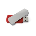 Rechthoekige aluminium draaibare USB-stick Metalflash kleur rood