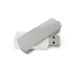 Rechthoekige aluminium draaibare USB-stick Metalflash kleur wit