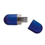 Voordelige USB-stick in de vorm van een capsule Infocap kleur blauw