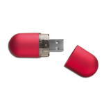 Voordelige USB-stick in de vorm van een capsule Infocap kleur rood