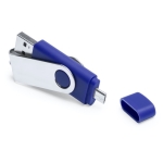 Duurzame USB stick met mobiele verbinding Techmate Otg kleur blauw