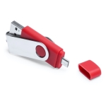 Duurzame USB stick met mobiele verbinding Techmate Otg kleur rood