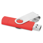 Duurzame USB stick met mobiele verbinding Techmate Otg kleur rood