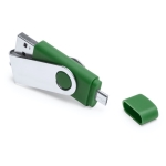 Duurzame USB stick met mobiele verbinding Techmate Otg kleur groen