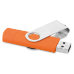 Duurzame USB stick met mobiele verbinding Techmate Otg kleur oranje