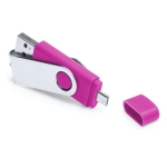 Duurzame USB stick met mobiele verbinding Techmate Otg kleur fuchsia