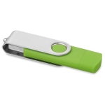 Duurzame USB stick met mobiele verbinding Techmate Otg kleur limoen groen