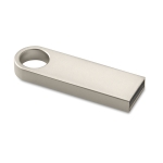 Elegante USB stick met logo met ronde handgreep Compacto Round kleur zilver