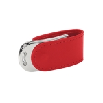 Moderne leren USB-sleutelhanger en magneetsluiting Elegance kleur rood