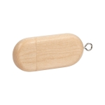 Houten USB met logo in 3.0-formaat met ovale vorm Oval 3.0 kleur licht hout