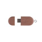 Houten USB met logo in 3.0-formaat met ovale vorm Oval 3.0 kleur donker hout