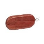 Houten USB met logo in 3.0-formaat met ovale vorm Oval 3.0 kleur mahonie