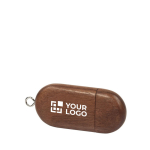 Houten USB met logo in 3.0-formaat met ovale vorm Oval 3.0