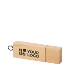 Rechthoekige houten USB stick graveren Ecologic 3.0