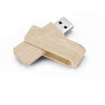 Bamboehout roterende USB in donkere en lichte tinten Ecotwist kleur licht hout