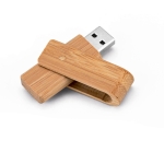 Bamboehout roterende USB in donkere en lichte tinten Ecotwist kleur donker hout