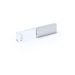 Metaal en glazen USB-stick met LED-verlichting Led Clear kleur zilver