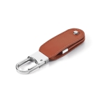 Leren USB-sleutelhanger met leren USB karabijnhaak Hook kleur bruin