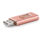 Metalen USB-stick met 4 in 1 functie USB Metalcolor Otg Slide kleur roze