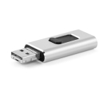 Metalen USB-stick met 4 in 1 functie USB Metalcolor Otg Slide kleur zilver