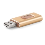 Metalen USB-stick met 4 in 1 functie USB Metalcolor Otg Slide kleur goud