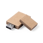 USB sticks met behuizing van gerecycleerd karton USB Cardboard kleur beige