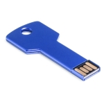 Metalen USB in sleutelvorm met 3.0 aansluiting USB 3.0 sleutel kleur blauw