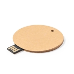 Ronde gerecyclede kartonnen USB met full colour logo USB Roundtech kleur naturel