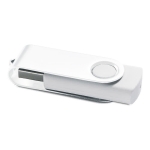 Roterende usb met witte clip en kleurrijke rubberen basis Whiteclip kleur wit