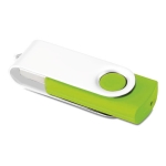 Roterende usb met witte clip en kleurrijke rubberen basis Whiteclip kleur lichtgroen