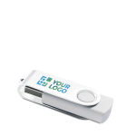 Roterende usb met witte clip en kleurrijke rubberen basis Whiteclip