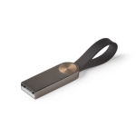 Metalen USB-stick met logo met siliconentape Ironflash kleur titanium