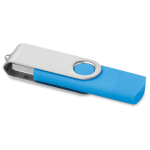 Gepersonaliseerde OTG-usb-stick met Type-C-verbinding Techmate OTG-C kleur turkoois