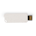 Rechthoekige ecologische USB met behuizing van tarwestro kleur naturel