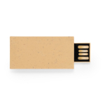 Minimalistische USB-stick van tarwestro met full-colour logo kleur naturel