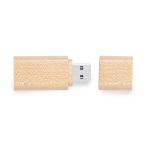 USB-stick met bamboe behuizing en sluitdop kleur naturel