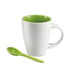 Mokken met logo, lepel circulaire bedrukking 250 ml Colorspoon kleur groen derde weergave