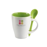 Mokken met logo, lepel circulaire bedrukking 250 ml Colorspoon kleur groen tweede hoofdweergave