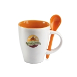 Mokken met logo, lepel circulaire bedrukking 250 ml Colorspoon kleur oranje hoofdweergave