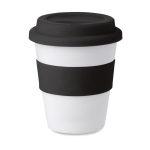 Goedkope aanpasbare plastic koffiebekers met logo 350ml Takeaway kleur zwart