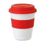 Goedkope aanpasbare plastic koffiebekers met logo 350ml Takeaway kleur rood