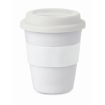 Goedkope aanpasbare plastic koffiebekers met logo 350ml Takeaway kleur wit