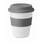 Goedkope aanpasbare plastic koffiebekers met logo 350ml Takeaway kleur grijs