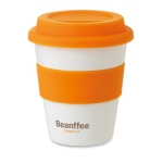 Goedkope aanpasbare plastic koffiebekers met logo 350ml Takeaway kleur oranje hoofdweergave